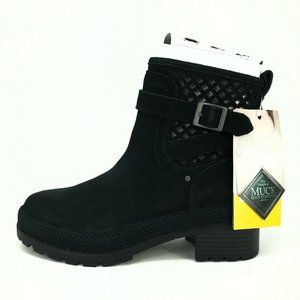 Muck Boots Liberty Perforated Casual Fashion Leather Black Boots Womens Size 9.5
